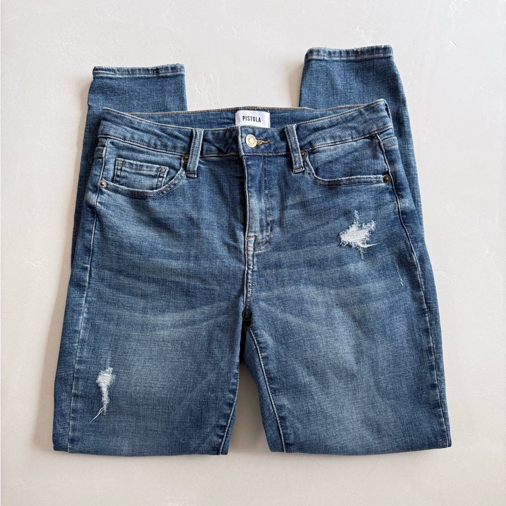 Pistola Arielle High Rise Distressed Skinny Jeans 28